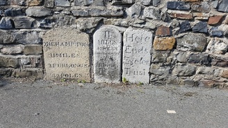 Crockernwell milestones (c) 1805 Club