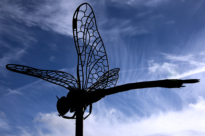Dragonfly sculpture in Hounslow Heath