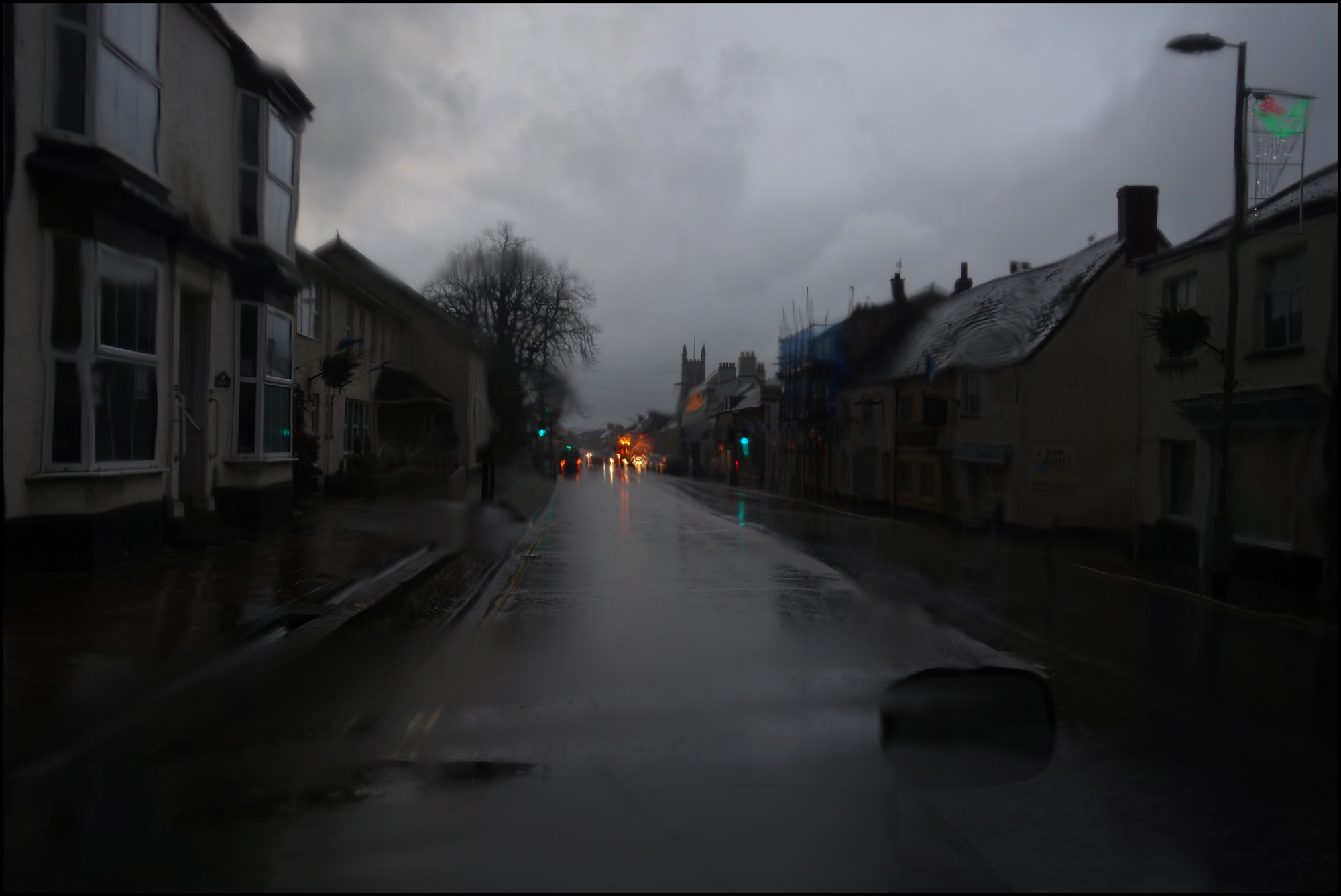 Honiton in the hurtling rain (c) Philip Watson