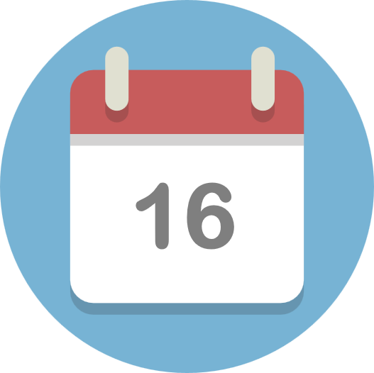 16th calendar icon