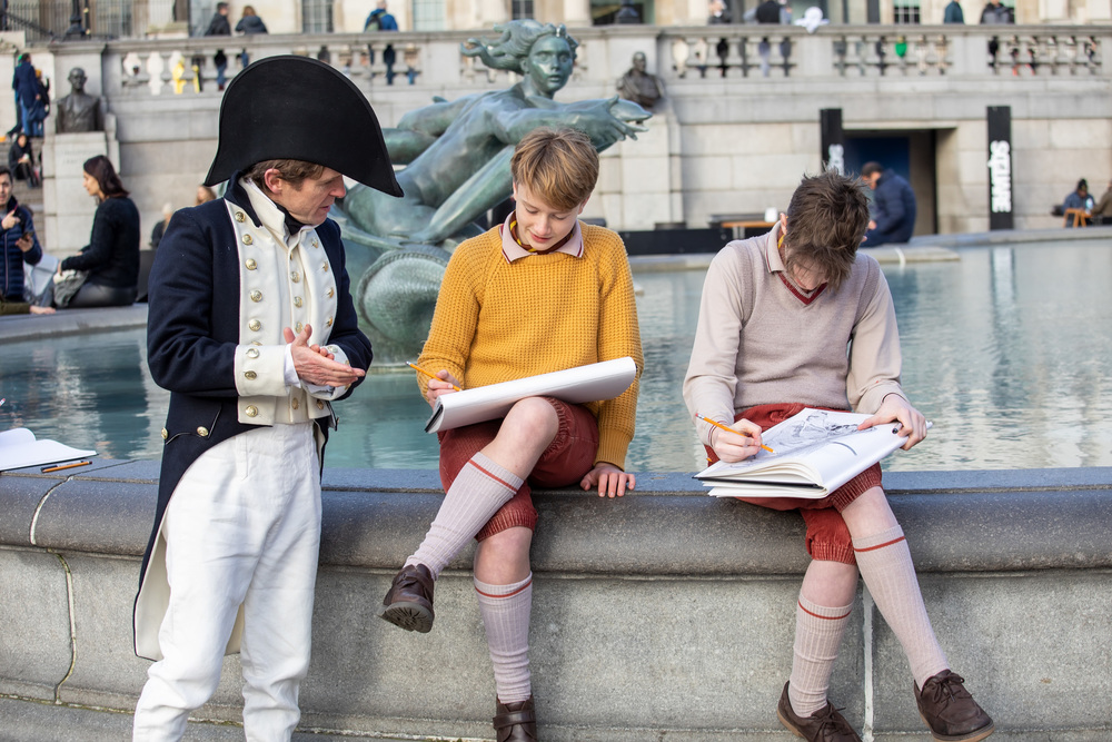 Trafalgar messenger, Lt Lapenotiere looks over young artists