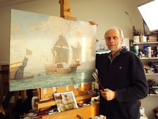 Artist Geoff Hunt in his studio